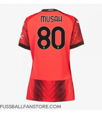 AC Milan Yunus Musah #80 Replik Heimtrikot Damen 2023-24 Kurzarm